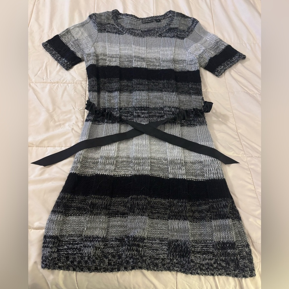Women's Gray & Black Sweater Dress